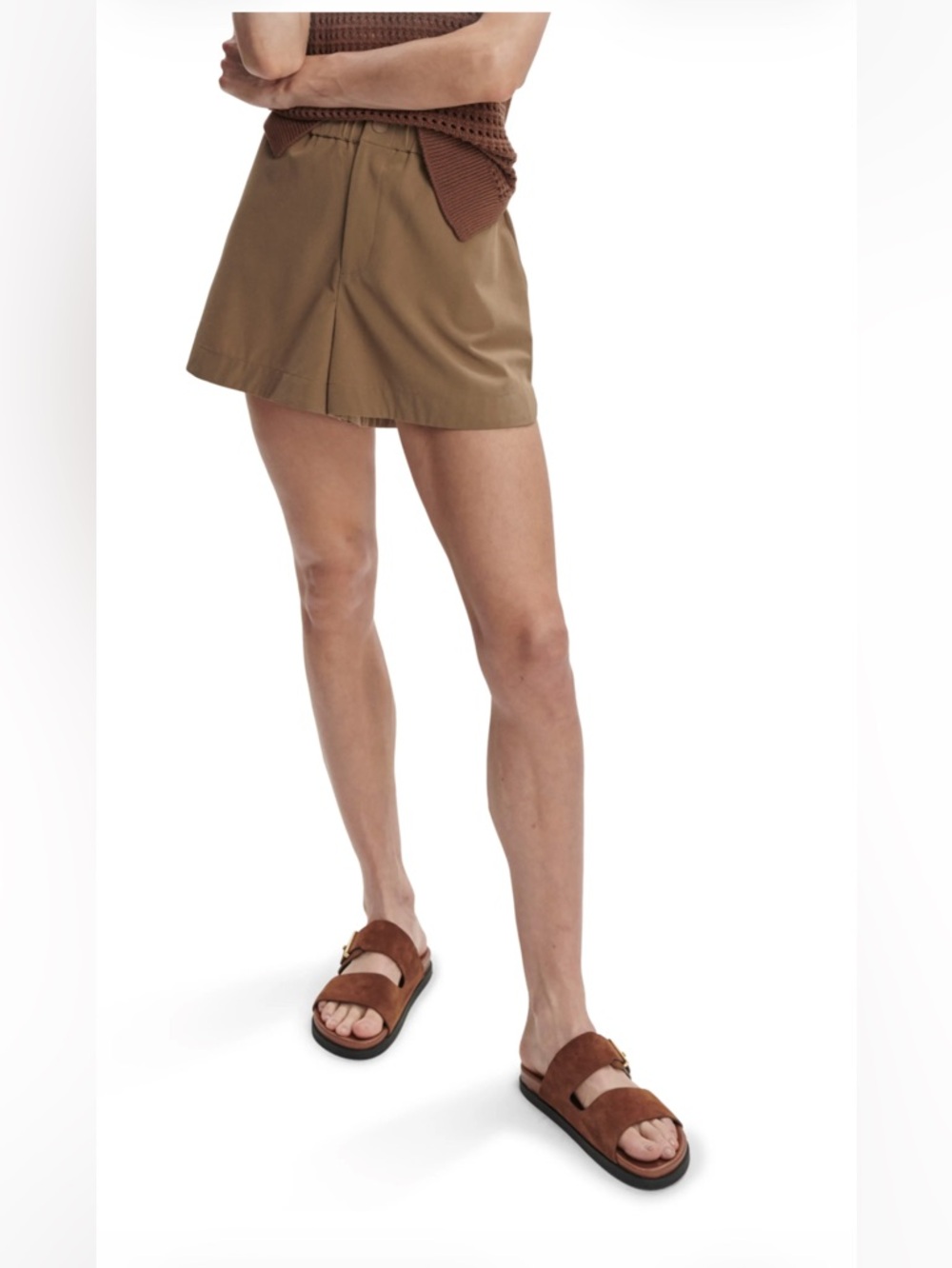 NWT Varley TAUPE STONE NILA SHORT Size M